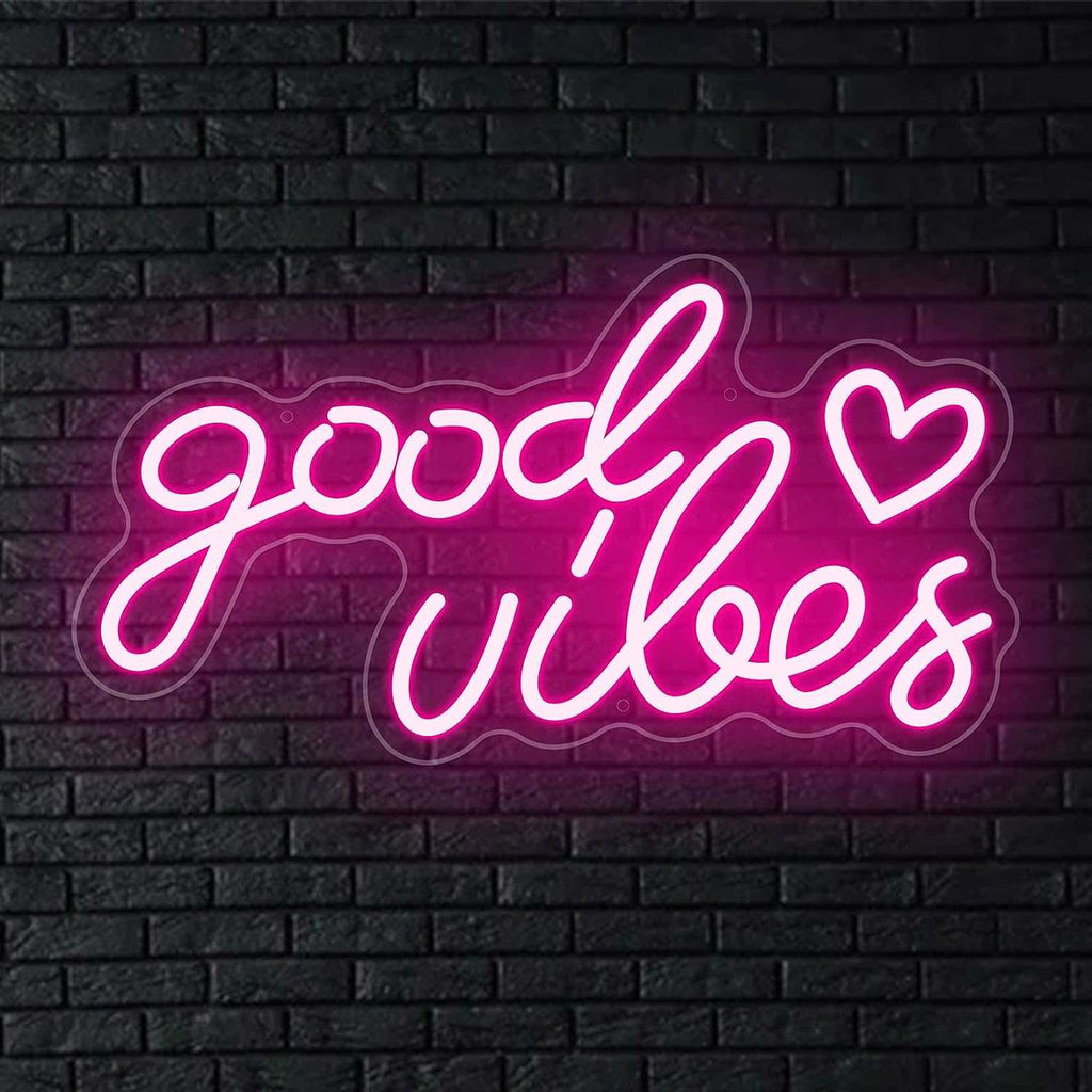 Good Vibes pink neon sign – view 4