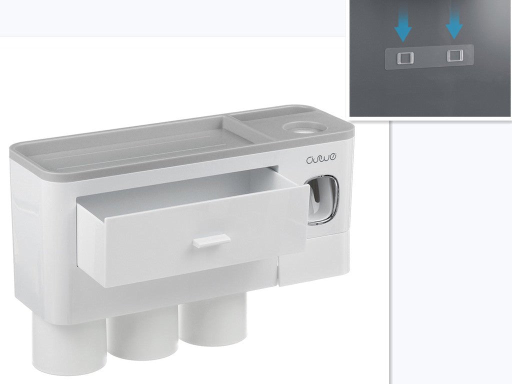 Magnetic Toothbrush Holder with Toothpaste Squeezer - Lumora