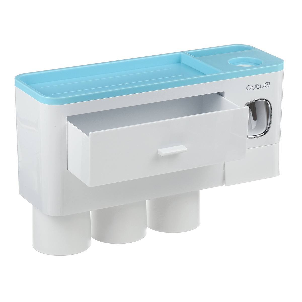 Magnetic Toothbrush Holder with Toothpaste Squeezer - Lumora