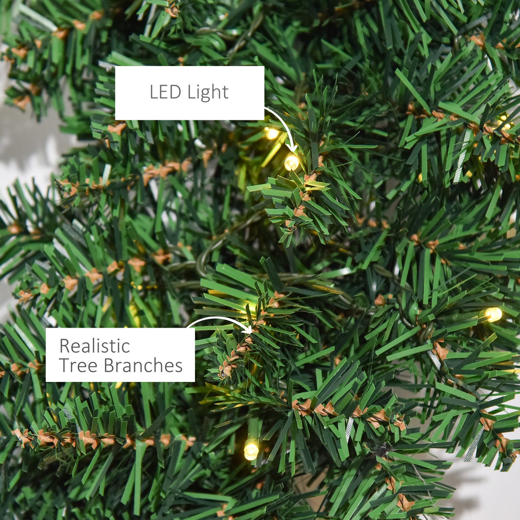 Pre-Lit Christmas Wreath – 55cm, 50 Warm White LEDs - Lumora