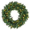 Pre-Lit Christmas Wreath – 55cm, 50 Warm White LEDs - Lumora