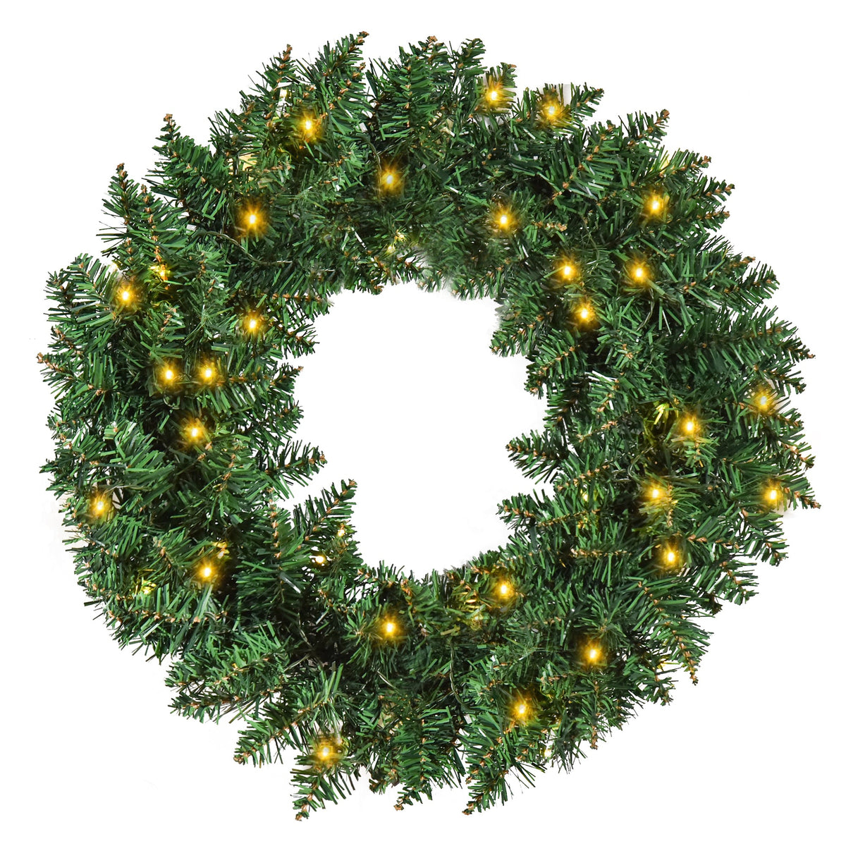 Pre-Lit Christmas Wreath – 55cm, 50 Warm White LEDs - Lumora