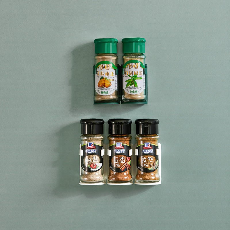 Wall-Mounted Spice Jar Rack – Set of 5 - Lumora
